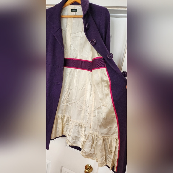J Crew purple wool blend coat - Picture 4 of 5